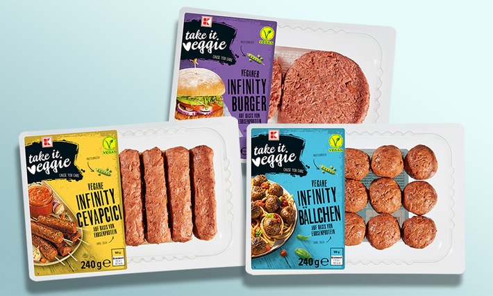 Bei Kaufland sind drei neue vegane Fleischersatzprodukte der Eigenmarke