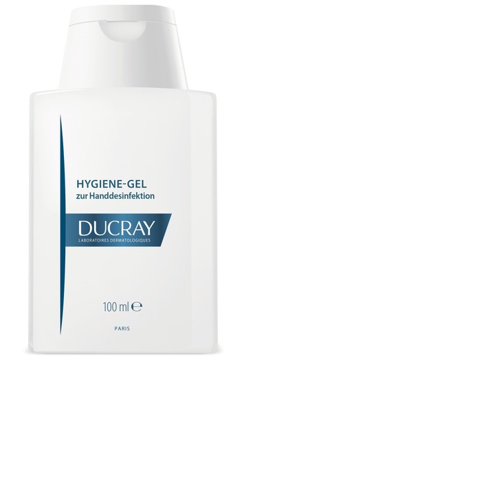 Das Hygiene-Gel von DUCRAY steht ab Anfang Mai 2020 zur Verfügung und hat einen UVP* von 4,90 EUR (100 ml) bzw. 9,99 EUR (400 ml). Ein Teil der hergestellten Produkte wird in Apotheken zum Verkauf bereitstehen, der andere Teil wird an Krankenhäuser gespendet. / Gemeinsam gegen Covid-19: DUCRAY produziert und spendet Hygiene-Gel zur Handdesinfektion / Weiterer Text über ots und www.presseportal.de/nr/143917 / Die Verwendung dieses Bildes ist für redaktionelle Zwecke honorarfrei. Veröffentlichung bitte unter Quellenangabe: