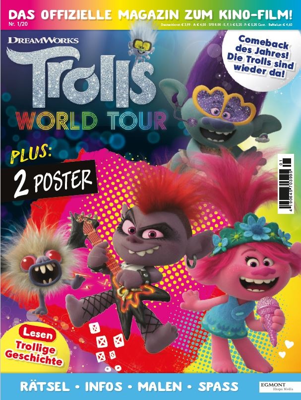 Cover des Trolls World Tour Magazins. Weiterer Text über ots und www.presseportal.de/nr/8146 / Die Verwendung dieses Bildes ist für redaktionelle Zwecke honorarfrei. Veröffentlichung bitte unter Quellenangabe: