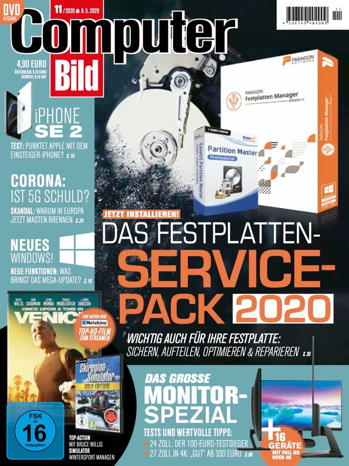 COMPUTER BILD-Ausgabe 11/2020 Weiterer Text über ots und www.presseportal.de/nr/51005 / Die Verwendung dieses Bildes ist für redaktionelle Zwecke honorarfrei. Veröffentlichung bitte unter Quellenangabe:
