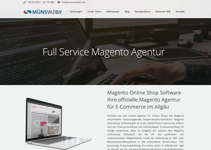 Magento Agentur Muenswebit. Weiterer Text über ots und www.presseportal.de/nr/144644 / Die Verwendung dieses Bildes ist für redaktionelle Zwecke honorarfrei. Veröffentlichung bitte unter Quellenangabe: