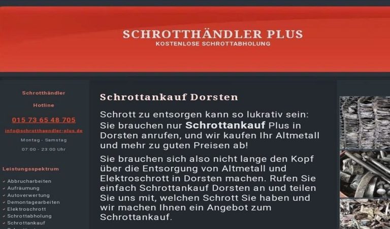 Schrottankauf Recklinghausen zahlen wir gute Preise _Mit der Schrottankauf_plus