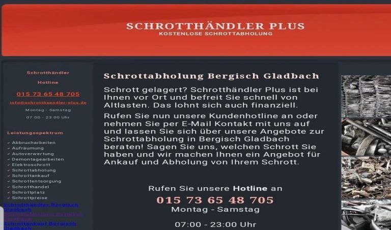 Schrottabholung in Arnsberg für Privat- und Gewerbekunden – kostenfrei und unkompliziert