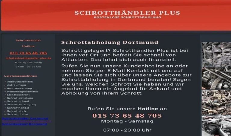 Schrottabholung in Moers für Privat- und Gewerbekunden – kostenfrei und unkompliziert