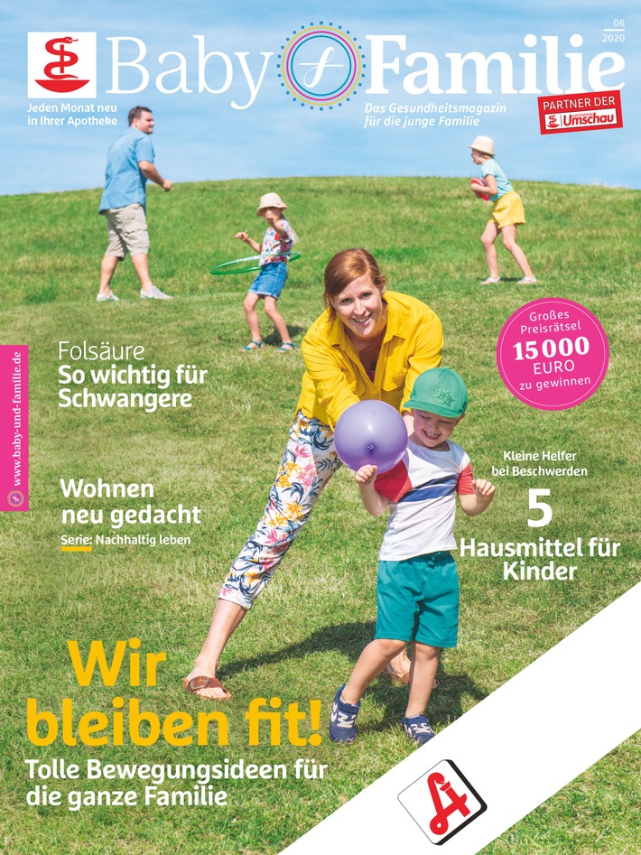 Baby und Familie-Titelcover, Ausgabe Juni 2020. Weiterer Text über ots und www.presseportal.de/nr/52678 / Die Verwendung dieses Bildes ist für redaktionelle Zwecke honorarfrei. Veröffentlichung bitte unter Quellenangabe: