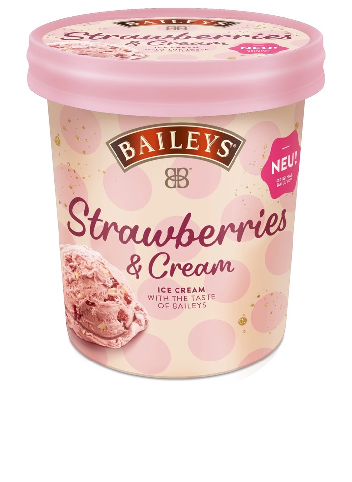 Baileys Eis Strawberries and Cream Weiterer Text über ots und www.presseportal.de/nr/144863 / Die Verwendung dieses Bildes ist für redaktionelle Zwecke honorarfrei. Veröffentlichung bitte unter Quellenangabe: