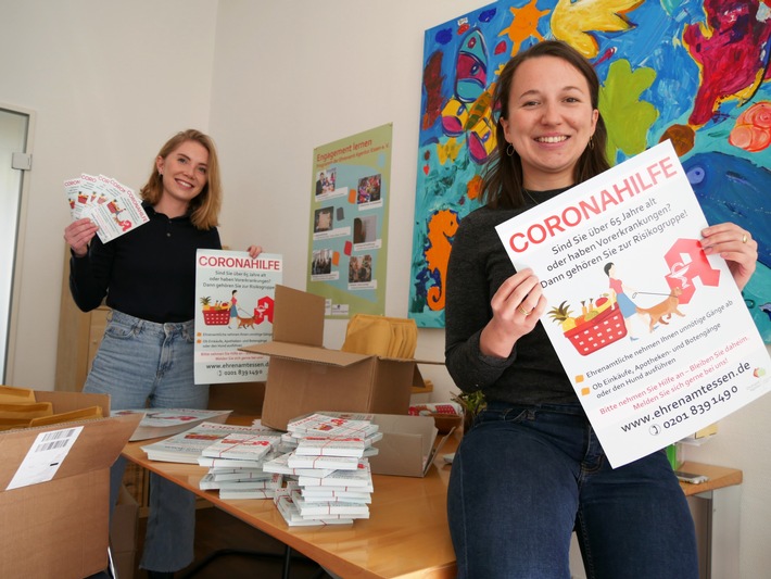 Hilfe in Pandemie-Zeiten: Soziallotterie fördert Corona-Projekte / Mitarbeiterinnern der Ehrenamt Agentur Essen organisieren eine