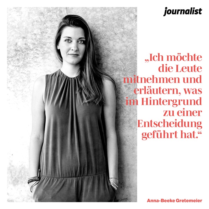 stern-Chefredakteurin Anna-Beeke Gretemeier spricht im journalist über ihren Führungsstil / stern-Chefredakteurin Anna-Beeke Gretemeier im journalist-Interview. Weiterer Text über ots und www.presseportal.de/nr/20126 / Die Verwendung dieses Bildes ist für redaktionelle Zwecke honorarfrei. Veröffentlichung bitte unter Quellenangabe:
