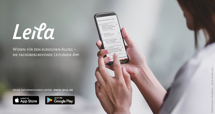 Leila PRO: Wissen für den klinischen Alltag - die fachübergreifende Leitlinien-App jetzt in den App-Stores verfügbar. Mehr unter www.leila.de Weiterer Text über ots und www.presseportal.de/nr/144811 / Die Verwendung dieses Bildes ist für redaktionelle Zwecke honorarfrei. Veröffentlichung bitte unter Quellenangabe: