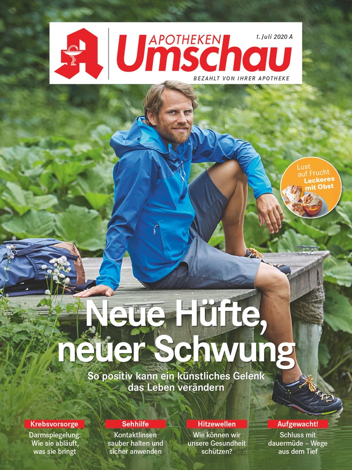 Apotheken Umschau-Titelcover, Ausgabe 7A/2020. Die Verwendung dieses Bildes ist für redaktionelle Zwecke honorarfrei, es darf jedoch nur im Zusammenhang mit der Pressemeldung und Quellenangabe veröffentlicht werden. Weiterer Text über ots und www.presseportal.de/nr/52678 / Die Verwendung dieses Bildes ist für redaktionelle Zwecke honorarfrei. Veröffentlichung bitte unter Quellenangabe: