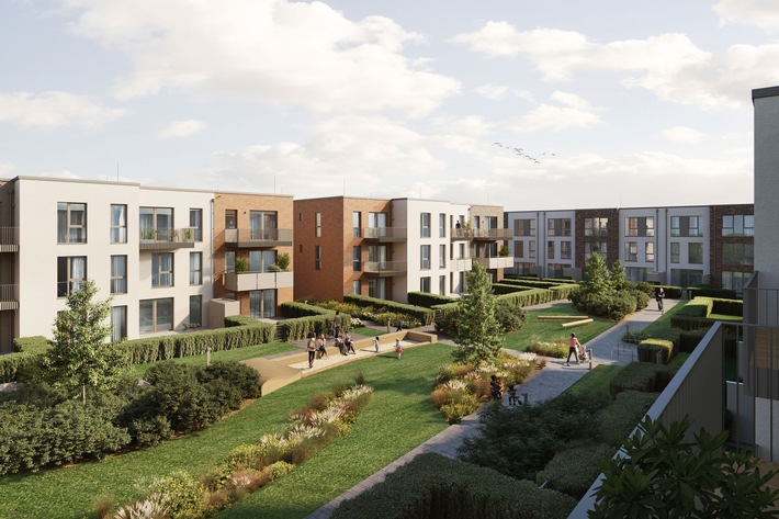 Blick auf die Townhouses und Eigentumswohnungen in Baufeld 16.1. Frei für redaktionelle Zwecke bei Quellennennung: © bloomimages / Weiterer Text über ots und www.presseportal.de/nr/147170 / Die Verwendung dieses Bildes ist für redaktionelle Zwecke unter Beachtung ggf. genannter Nutzungsbedingungen honorarfrei. Veröffentlichung bitte mit Bildrechte-Hinweis.