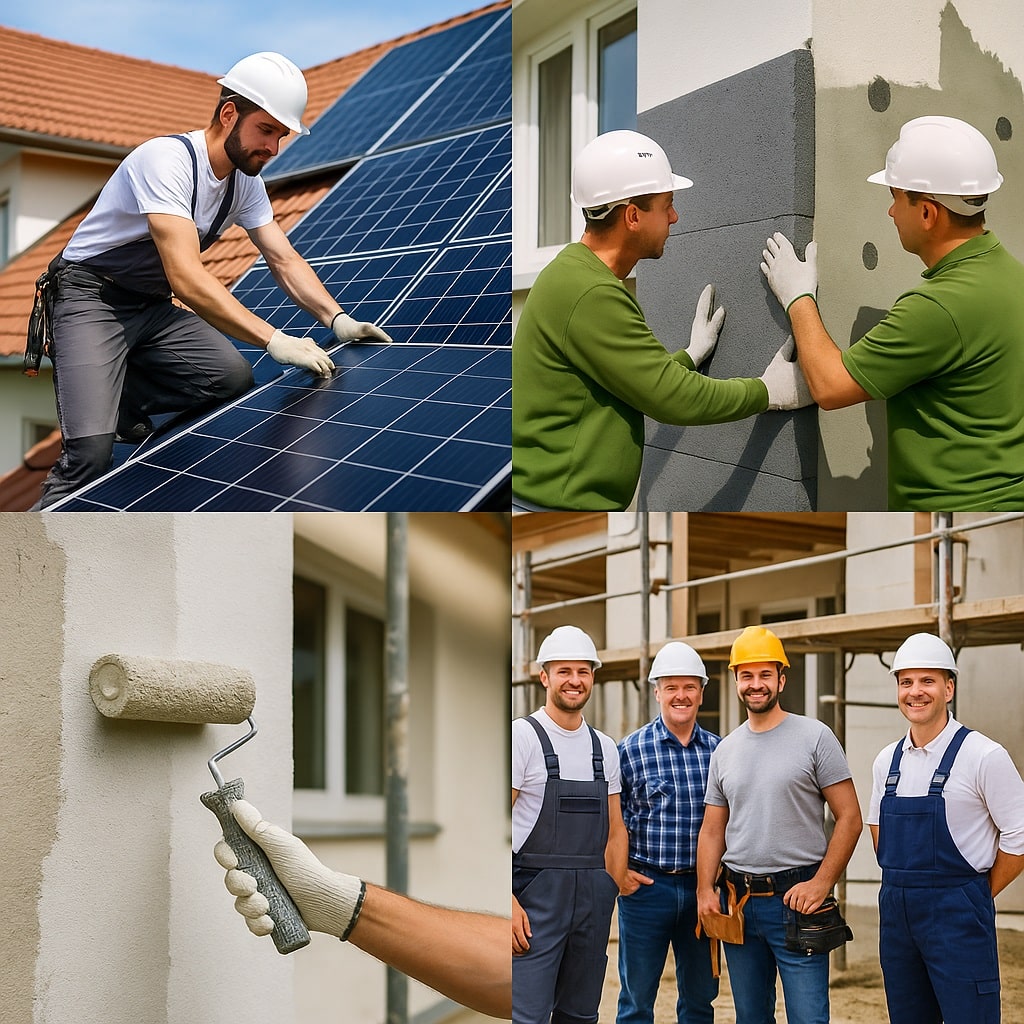 bau-sanierung-photovoltaik-fassade-handwerkerteam-collage-akkra-bau-min